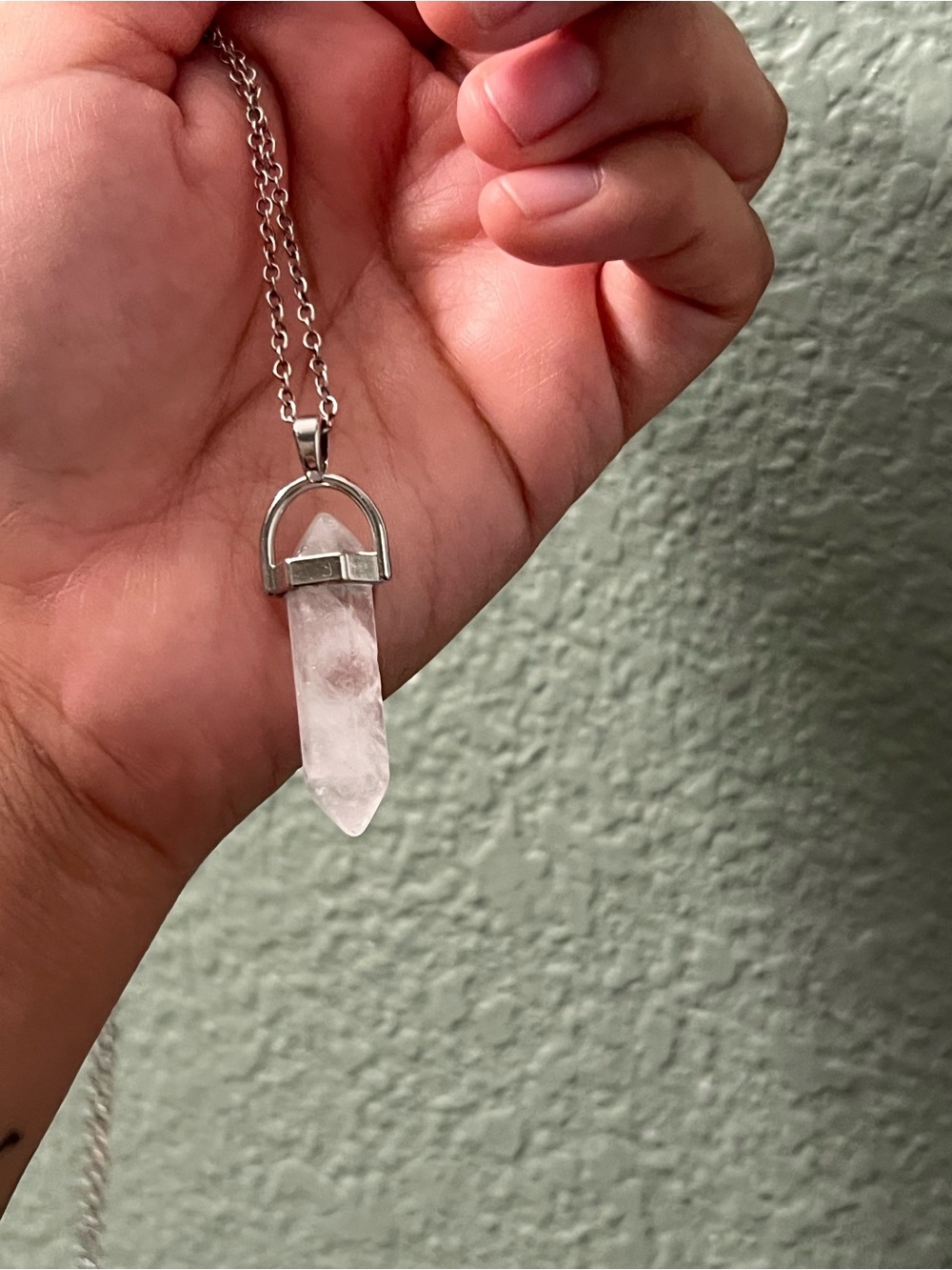 Clear quartz necklace